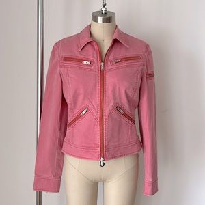 Y2K Express Pink Denim Zipper Jacket